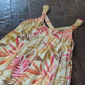 BECOOL I Boutique Label Tropical Leaf Print Sleeveless Pullover Mini Dress, s